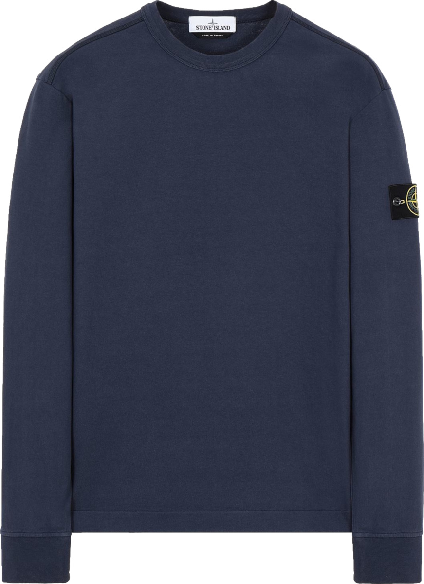 Stone Island Navy Garment-Dyed Sweatshirt | Incorporated Style