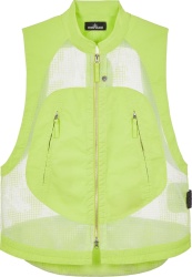 Stone Island Shadow Project Neon Yellow And Clear Ripstop Vest