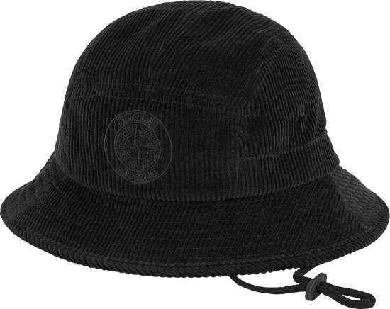 Stone Island X Supreme Black Corduroy Bucket Hat
