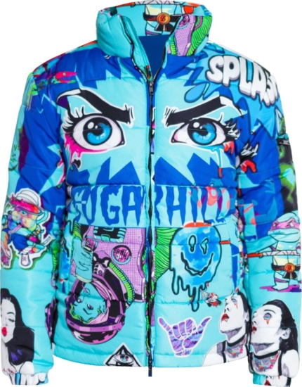 Sugarhill Blue Psycho Puffer Jacket