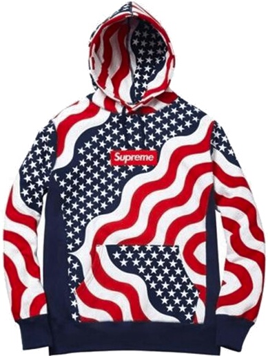 supreme red and blue hoodie