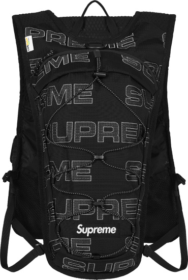 Supreme Black And Allover Logo Cargo Vest
