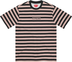 Supreme Black And Beige Striped T Shirt