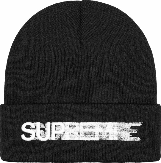 Supreme Black Blurry Logo Beanie