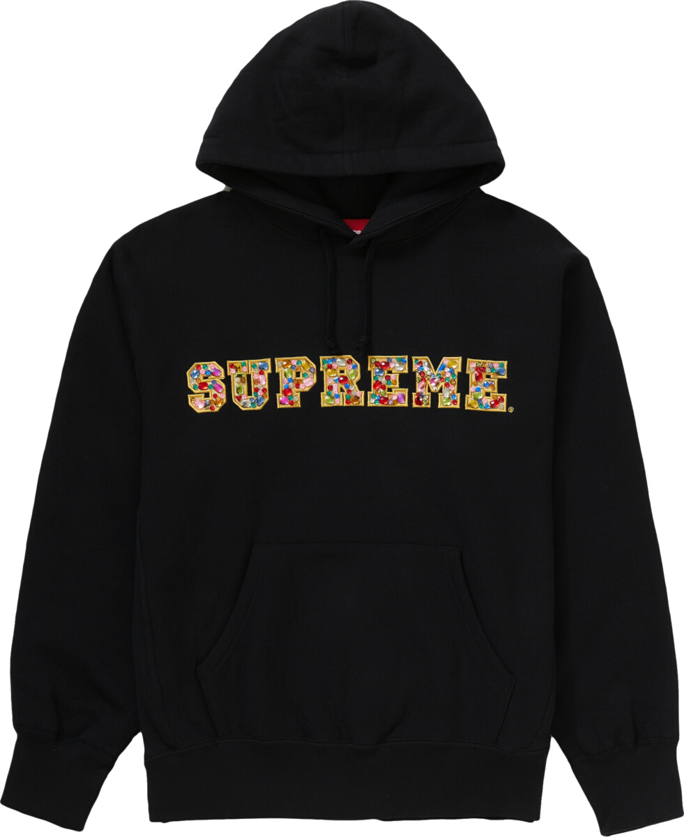 Supreme Black Jewels-Logo Hoodie (FW20) | INC STYLE