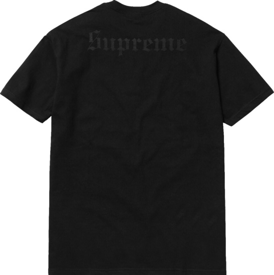 Supreme Black Pinhead Print T Shirt