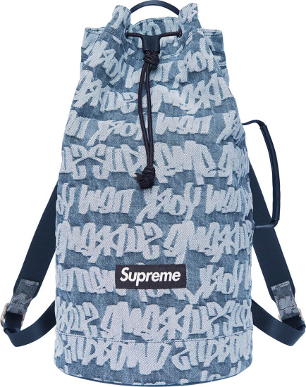 Supreme Blue Denim Bucket Backpack