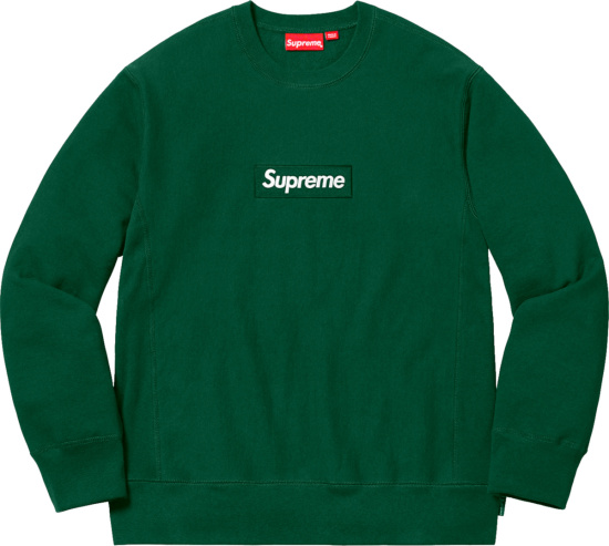 Supreme Fw18 Dark Green Box Logo Crewneck Sweatshirt