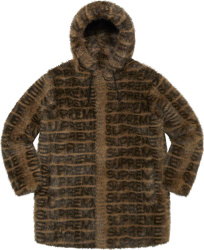Brown Allover-Logo Fur Coat (SS22)