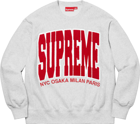 Supreme Grey Cities Arch Sweatshirt
