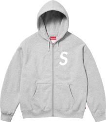 Supreme Grey S Logo Zip Hoodie