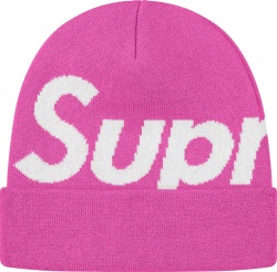 Supreme Hot Pink Big Logo Beanie Fw19