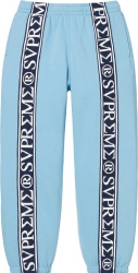 Supreme Light Blue Roman Logo Stripe Sweatpants