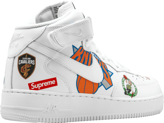 Nike x Supreme Air Force 1 Mid 'White NBA' | Incorporated Style