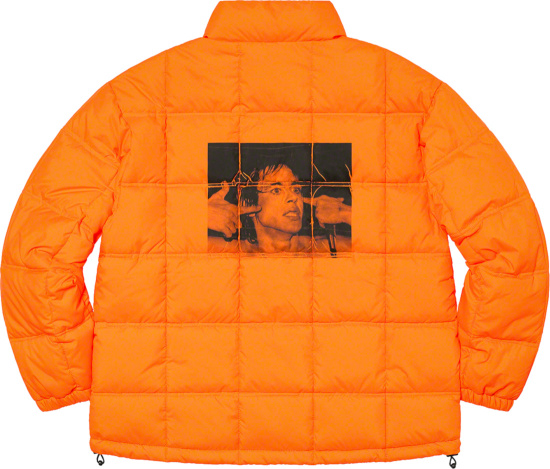 Supreme Orange Iggy Popp Puffer Padded Jacket