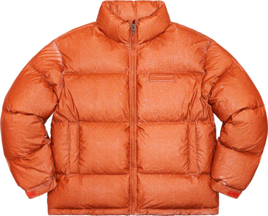 Supreme Orange Metallic Speckled Puffer Jacket