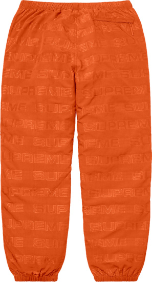 Supreme Orange Ribstop Logo Trackpants