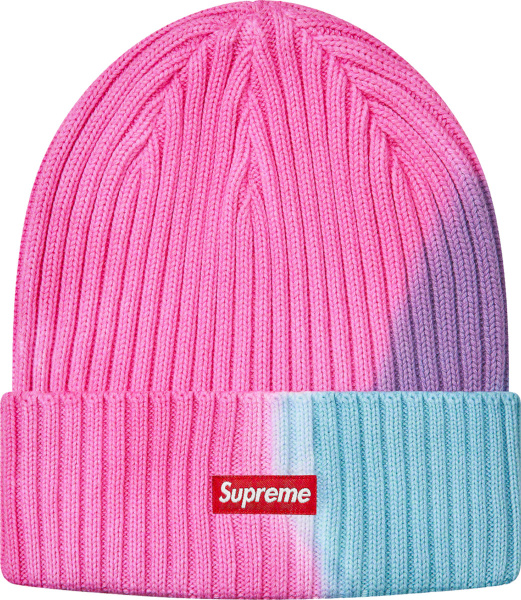 Supreme Pink And Light Blue Overdyed Beanie