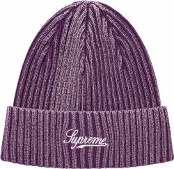 Purple Bleached Ribbed Beanie (SS21)