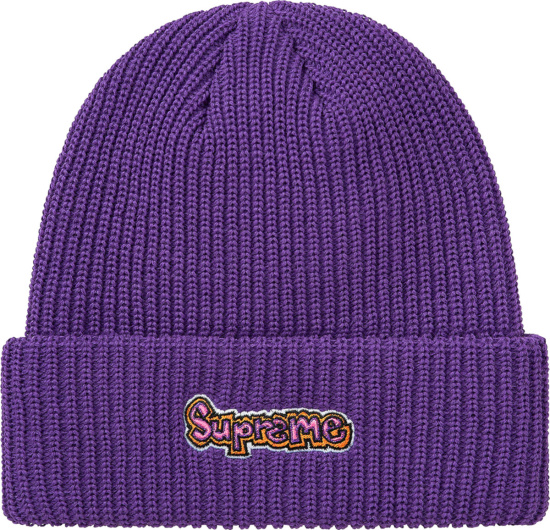 Supreme Purple Gonz Logo Beanie