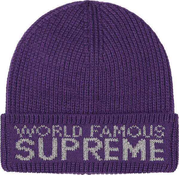 Supreme Purple World Famous Beanie