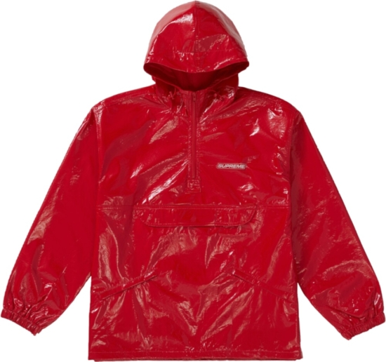Supreme Red Crinkle Anorak Jacket