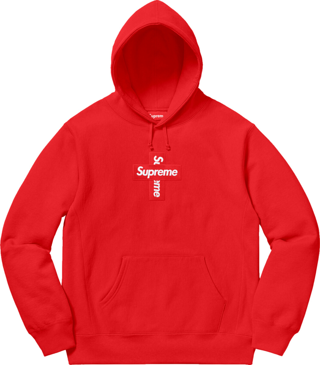 Supreme Red Cross-Box Logo Hoodie (FW20) | INC STYLE