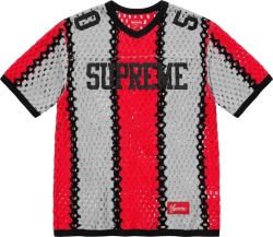 Red & Grey Striped Crochet Football Jersey (SS23)
