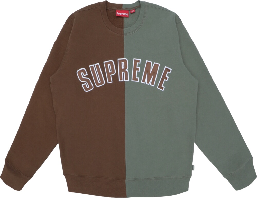 Supreme Brown & Green Split Sweatshirt (FW18) | INC STYLE