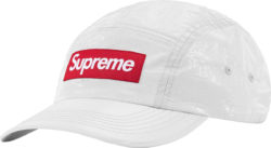 Supreme White Shiny Box Logo Camp Hat