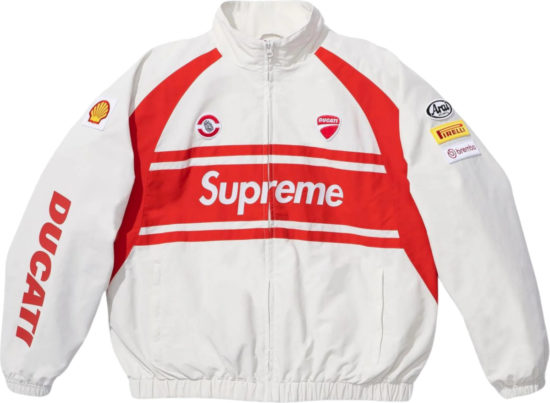 Supreme X Ducati White Moto Track Jacket