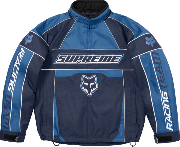 Supreme X Fox Racing Blue Colorblock Moto Jacket