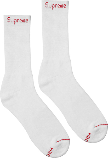 Supreme X Hanes White Socks