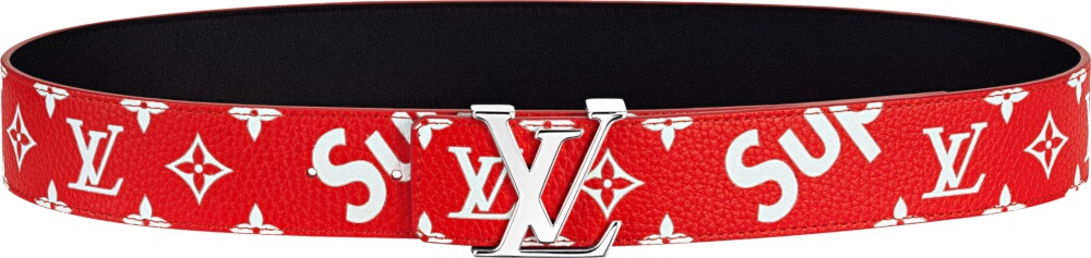Leather belt Louis Vuitton x Supreme Red size 100 cm in Leather - 25197891
