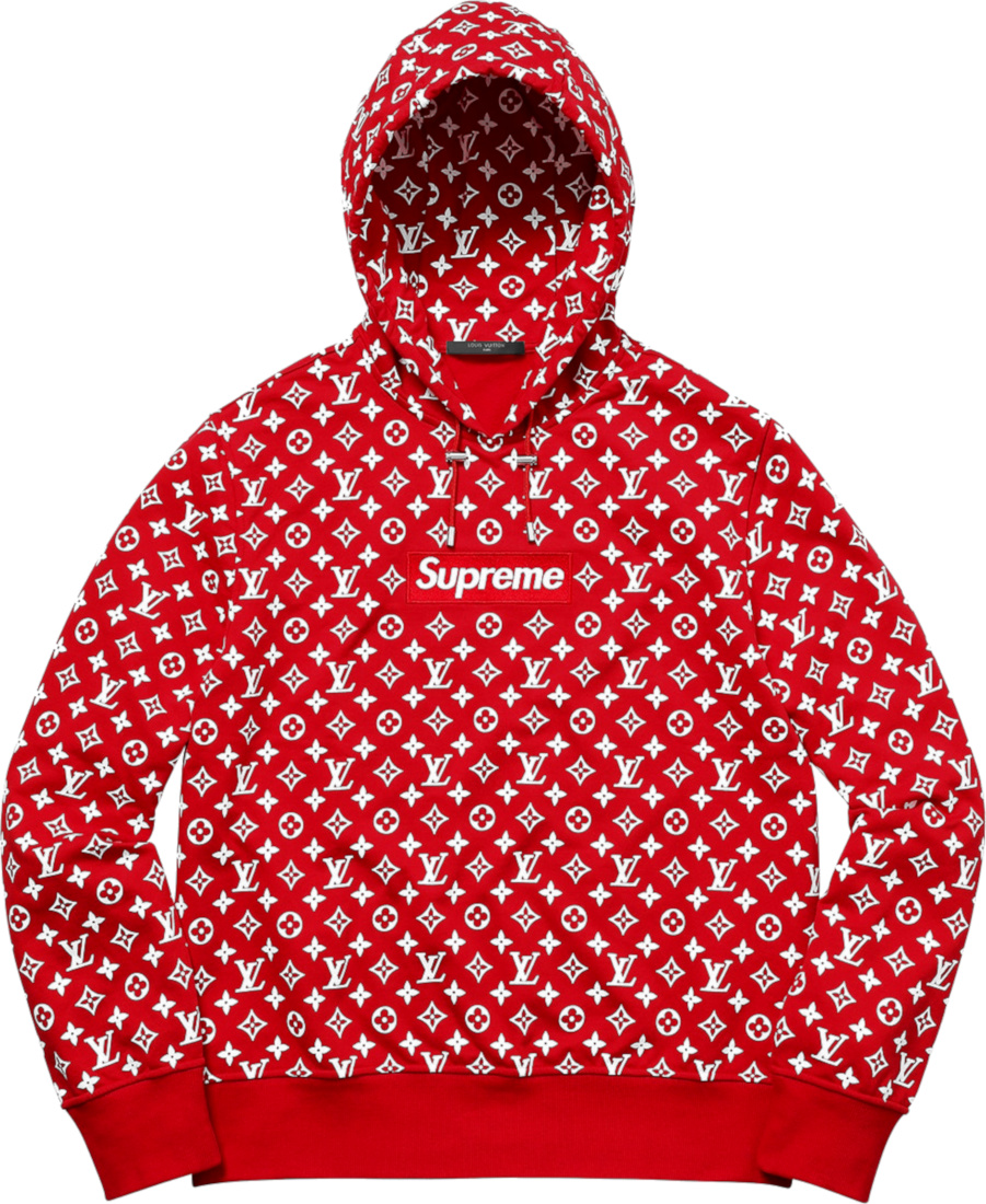 Supreme x Louis Vuitton Red Monogram Hoodie | Incorporated Style
