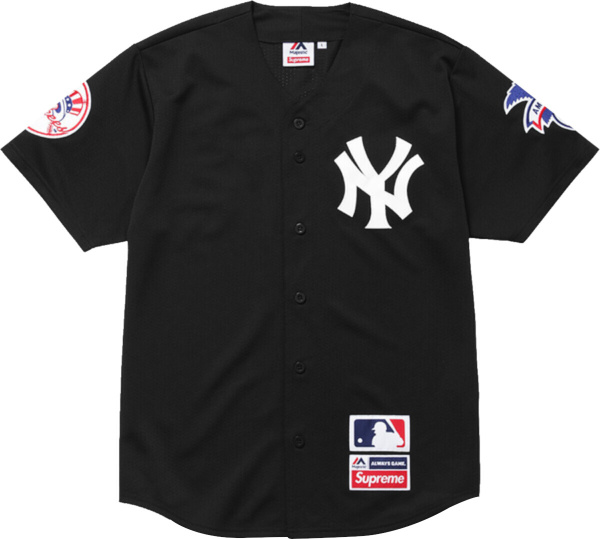 Supreme X Majestic Black New York Yankees Jersey