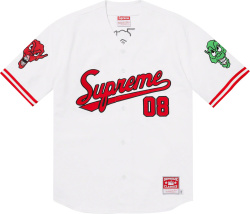 Supreme X Mitchell Ness White Baseball Jersey