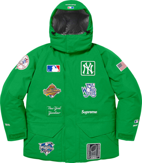 Supreme X New York Yankees Green Parka