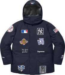 Supreme x New York Yankees Navy Patches Down Parka (FW21)