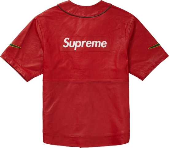 Supreme X Nike Red Baseball Jersey