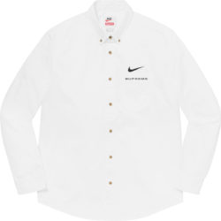 Supreme X Nike White Button Up Cotton Shirt