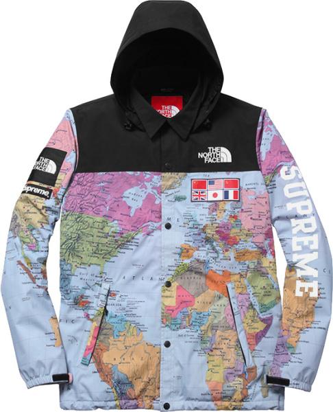 Supreme X The North Face Atlas Map Print Jacket