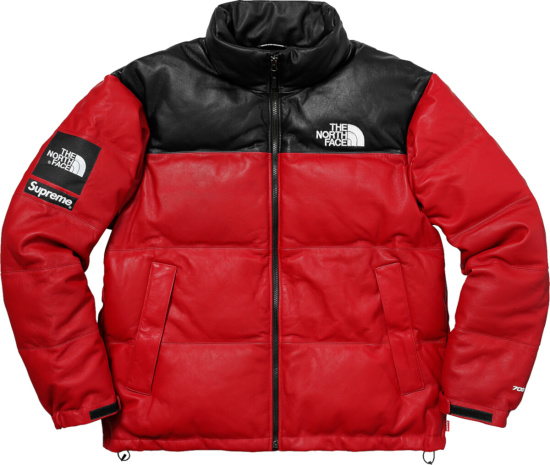 The North Face x Supreme Red Leather 'Nuptse' Jacket 