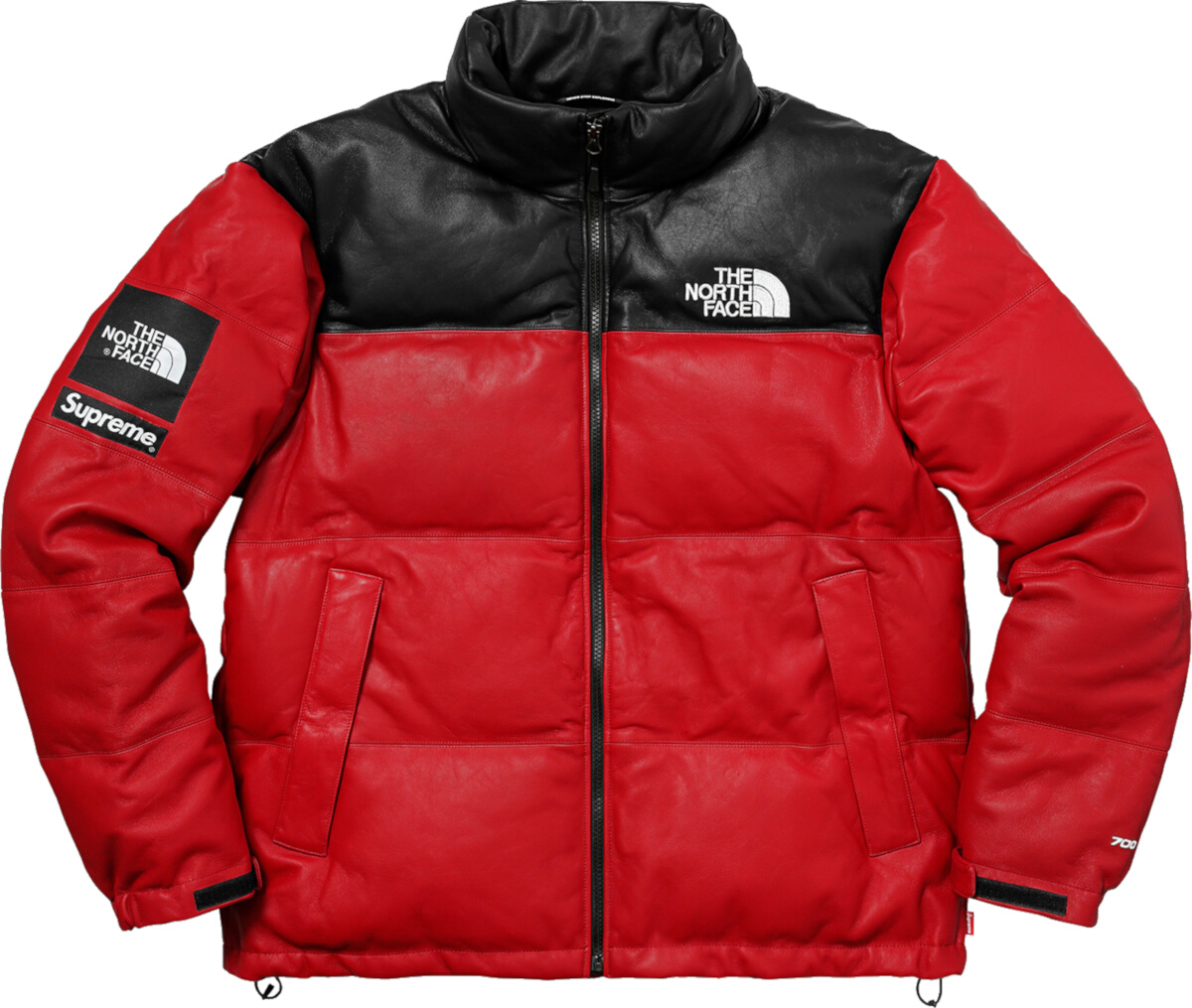 Supreme x The North Face Red Leather 'Nuptse' Down Jacket (FW17) |  Incorporated Style