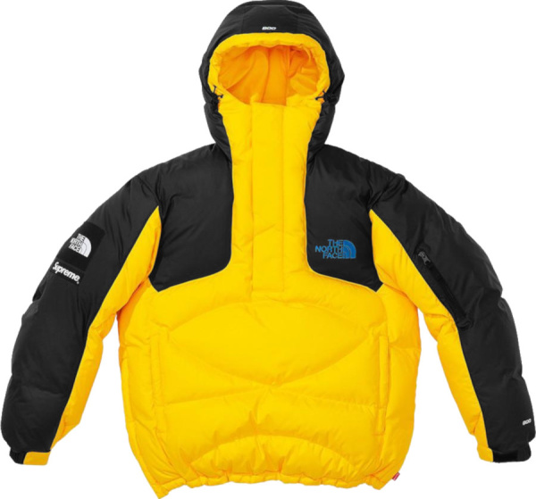 Supreme X The North Face Yellow And Black Half Zip Anorak Puffer Jacket