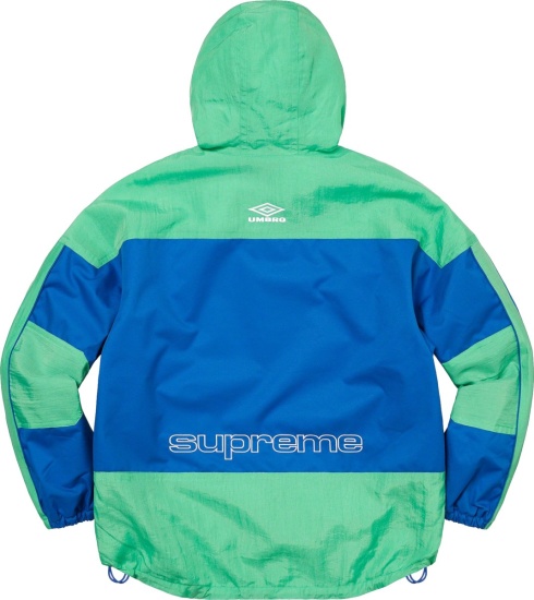 Supreme X Umbro Ss23 Green Blue Hooded Anorak Jacket