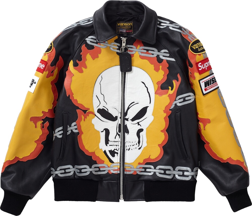 supreme leather jacket skeleton