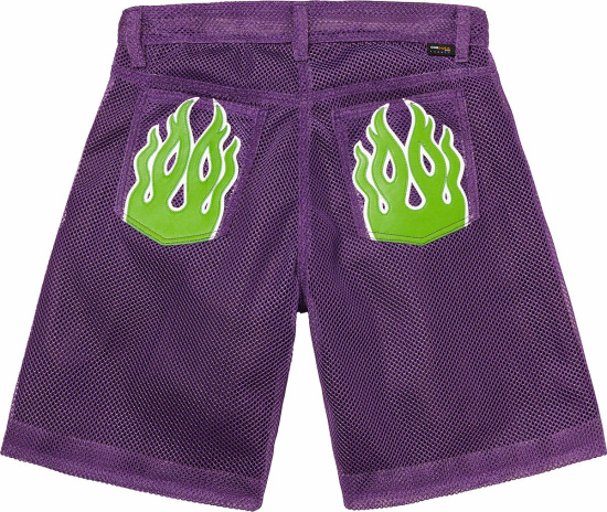Supreme X Vanson Leathers Purple Mesh Shorts