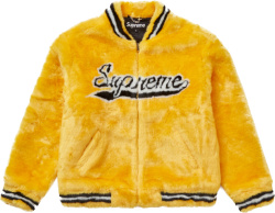 Supreme Yellow Faux Fur Bomber Jacket