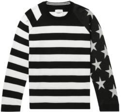 Takahiro Miyashihta Stars And Striped Black And White Sweater